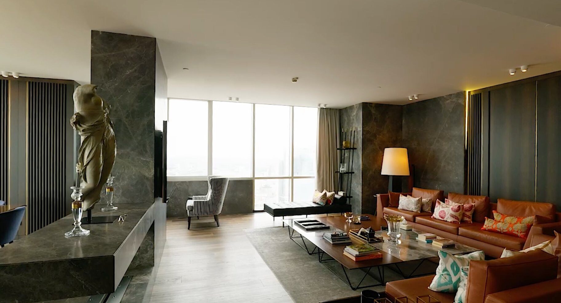 Living room with panoramic views